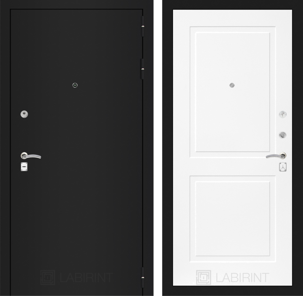 Входная дверь Классик шагрень черная 11 - Белый софт