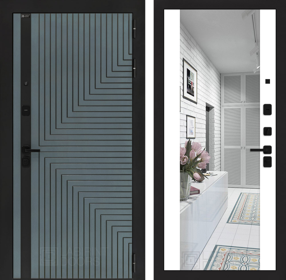 Входная дверь Кредор с Зеркалом Максимум - Белый софт